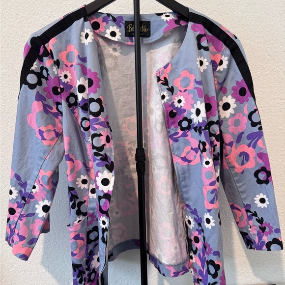 Bob Mackie Floral Blazer in Blue and Pink - Picture 2 of 8